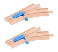 Alasum 2 Connettori Per Binari Del Treno in Legno Accessori Per Binari Di Scambio Set Di Treni in Legno Compatibili Con Le Principali Marche Gioco Fantasioso Per Bambini