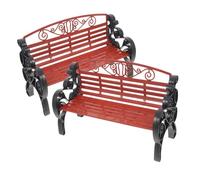 Alasum 2 modelli di panchina da parco in miniatura, ad alta simulazione, piccole statuette per decorazione da scrivania, ornamenti da tavolo in stile vintage, adatti per la casa e gli oggetti di scena