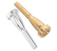 Alasum 2 pezzi Bocchino per Tromba Professionale in Metallo Oro e Argento Design Proiettile per Flusso d Aria Ottimizzato Accessori Resistenti per Pratica e Sostituzione Strumenti