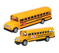 Alasum 2 pezzi Giocattoli Scuolabus in Lega per Tirare Indietro Modellini Resistenti e Leggeri per Piccoli Dimensioni Piccole e Medie Sicuri per Uso Interno ed Esterno