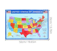 Alasum 2 Pezzi Poster Mappa America Grande per Parete in Carta UV Resistente e Leggera, Design Creativo per Camere e Aule Educative, per Studenti