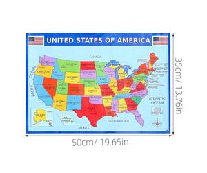 Alasum 2 Pezzi Poster Mappa America Grande per Parete in Carta UV Resistente e Leggera, Design Creativo per Camere e Aule Educative, per Studenti