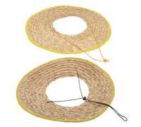 Alasum 2 Pezzi Visiera Parasole in Paglia di Grano Morbida per Casco di Sicurezza Tesa Larga, Protezione Solare Confortevole per Giardinaggio e Attività All'aperto