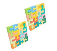 Alasum 2 Set Giocattolo Puzzle in Legno per Forme Geometriche, Miglioramento Memoria, Bordi Arrotondati, per Apprendimento Prescolare e Ambienti Familiari