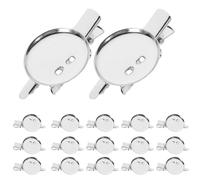 Alasum 20 Pezzi Vassoio per Spilla Rotonda in Ferro Argento con Clip, Base per Creazione di Spille Fai da Te, Adatto per Cabochon e Gioielli Fatti a Mano