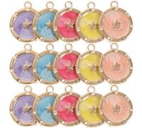 Alasum 25 Pezzi Ciondolo Stella in Lega 18mm, Charm per Collane e Bracciali, Pendente Fai da Te, Anti-ruggine, senza Sbiadire, Stile Delicato, per Natale