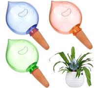 Alasum 3 Pezzi Dosatore Piante Automatico in Plastico Design a Goccia d'Acqua e Faccine Sorridenti, Resistente e Facile da Usare per Bonsai e Piante da Giardino