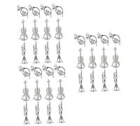 Alasum 36pezzi Miniature Musical Instruments for Christmas Tree Decor Tiny Violin French Horn Trumpet Models for Holiday Wreaths Festive Decorations