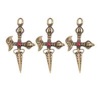 Alasum 3pezzi Charms in Ottone Vintage Croce e Vajra per Collana Chiave e Fai da Te, Decorativi per Gioielli e Riti Religiosi, Stile Retrò e Creativo