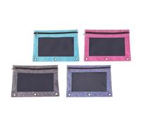 Alasum 4 Pezzi Buste Trasparenti Porta Documenti Fori a 3 Anelli Oxford e Pvc, Buste Multifunzionali Resistenti per Ufficio e Viaggio