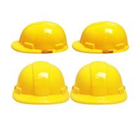 Alasum 4 Pezzi Cappello da Gioco Ingegneria, Copricapo Protettivo in Plastica Giallo, Leggero e Comodo per Giochi di Ruolo e Travestimenti