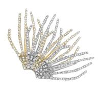 Alasum 4 Pezzi Clip in Lega Argento Brillantini per Chioma a Forma di Mano Scheletro Accessorio Pratico e Resistente per Halloween e Parchi Divertimento