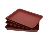 Alasum 4 Pezzi Vassoio Rettangolare Facile da Pulire in Plastica per Fioriere Color Mattone 34,5x24x3 Cm Raccoglie L'acqua in Avanzo per Terrazzi e Cortili Esterni