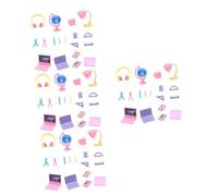 Alasum 4 Set Mini Set Di Cancelleria Mini Penna Arredamento Righello in Miniatura Giocattoli Per Bambini Per Ragazze Roba Da Bambini Piccolo Kit Di Cancelleria in Miniatura Plastica