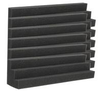 Alasum 6 pezzi Pannelli Acustici Insonorizzanti Trapezoidali Fonoassorbenti Antifiamma per Angoli Pareti Trappole per Bassi Studio Ktv e Cinema Dimensioni Nero