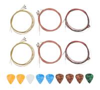 Alasum 6 Set Corde per Chitarra Acustica in Rame e Metallo Tecnica di Avvolgimento Professionale e Toni Chiari, per Pratica a Casa e Incontri Informali