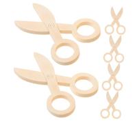 Alasum 6pezzi Forbici in Legno Per Bambino Bambina Di Strumenti Da Salone Giocattolo Per Finzione Allenamento Coordinazione Occhio-mano Educazione Precoce Gioco Immaginativo