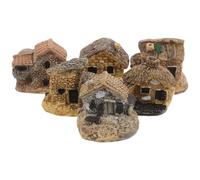 Alasum 8 Pezzi Miniature Case da Giardino in Resina Figurine Cottage per Vasi Bonsai e Piante Grasse Decorazioni Micro Paesaggio per Terrari e Orto in Miniatura