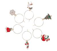 Alasum Anelli Decorativi Identificatori Divertenti e Festivi 18 per Bicchieri di a Forma di Natalizi in Metallo, per Cocktail e Feste per Tavola di Stili multipli Stili multipli
