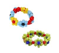 Alasum Anelli Giocattolo in Plastica 2 Pezzi Fatti a Mano Perline, Adorabili e Creativi, Facili da Abbinare, come Regali e Premi per Ragazze e Amici Colore Casuale
