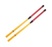Alasum Bacchette per Batteria Jazz Punta in Nylon e Manico in Lega di Alluminio, Spazzole per Rullante e Cajon, Set 1 Paio Rosso/giallo per Percussioni e Performance Live