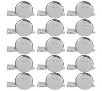 Alasum Base per Spilla con Clip Coccodrillo 3cm in Ferro Argento, 20 Pezzi per Creazione Spille Decorative su Cappotti, Maglioni o Cappelli