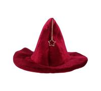 Alasum Cappello da Strega Donna in Poliestere Pendente a Stella, Punta Affilata e Dettagli Raffinati, per Cosplay e Feste di Halloween