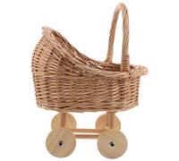 Alasum Carrozzina in vimini per bambini: centrotavola a forma di carrozza per tavoli - passeggino per bambole, cestino di fiori intrecciato per bomboniere per baby shower