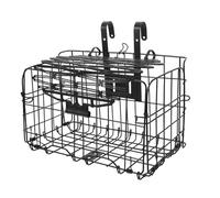 Alasum Cestino Anteriore per Bici Pieghevole in Metallo con Coperchio, Resistente e Antiruggine, Installazione Rapida per Biciclette Urbane e Pendolari, per Trasporto Spesa e