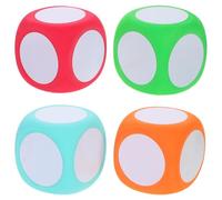 Alasum Dadi di Schiuma Scrivibili 6 CM Set da 4 Pezzi Cancellabili a Secco per Attività Didattiche in Classe e Homeschooling Cubi Gioco Morbidi Multicolore per Apprendimento Matematico