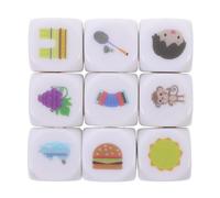 Alasum Dadi per Raccontare Storie 9 Pezzi Multifunzionali in Acrilico Sacchetto in Velluto, Giochi da Tavolo Educativi, Strumenti di Narrazione per Feste e Formazione Linguistica