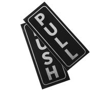 Alasum Etichette Adesive Push Pull Resistenti All'usura, Autoadesive Confezione da 2 Pezzi per Porte Scorrevoli in Pvc Nero per Scuole e Attività Commerciali