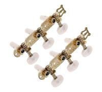 Alasum Gold Plated Classical Guitar Tuning Pegs Set, Acrylic Button Machine Heads With Plastic Posts, Guitar Tuning Keys For Replacement