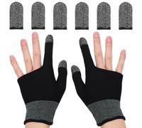 Alasum Guanti da Gaming Rivestimento in Fibra di Rame, Maniche Elastiche Le Dita in Nylon e Grafene, Controllo Touch di Precisione, Adatti per attività Touchscreen e Gioco Mobile