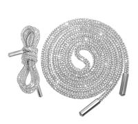 Alasum Lacci per Scarpe Strass 2 Pezzi in Cotone Bianco 120cm, Eleganti e Brillanti per Scarpe da Ginnastica e Moda, Aggiungono Splendore e Rinnovano lo Stile
