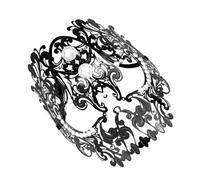 Alasum Maschera da Carnevale Scheletro Diamanti, Mezza Faccia in Metallo Leggero e Acrilico Nero per Feste di Halloween e Balli in Maschera