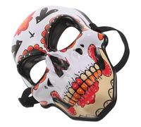 Alasum Maschera da Festa in Maschera a Forma di Teschio in Plastica Arancione Leggera e Resistente allo Sbiadimento e Party Messicani per Uomini e Donne