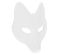Alasum Maschera Fai da Te Volpe Bianca in Pu ed Eva Leggera e Dipingibile per Cosplay e Feste di Halloween