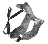 Alasum Maschera Mezza Faccia Stile Greco Romano in Plastica Argento Vintage Design Artistico Unico Resistente a Usi Ripetuti per Festa in Maschera e Carnevale