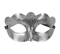 Alasum Maschera Mezza Faccia Vintage in Plastico Argento per Uomo e Donna, Design Ispirato allo Stile Greco-romano, Adatta per Feste in Maschera e Celebrazioni a Tema