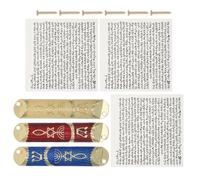 Alasum Mezuzah Ebraiche per Hanukkah con Pergamena Kosher Set da 3 Custodia in Lega Dipinta a Mano per Benedizione della Casa e Decorazione Porta