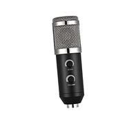 Alasum Microfono Condensatore Xlr per Trasmissione Webcast e Registrazione Audio con Supporto per Rack e Inserto in Schiuma Protettivo Nero