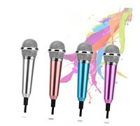 Alasum Microfono Mini Karaoke 2pezzi in Metallo Argento 360° Direttività Compatibile Smartphone e Notebook per Registrazione Vocale e App Karaoke Stili multipli