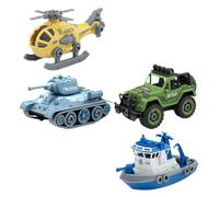 Alasum Modelli Fai da Te Carri Armati Navi da Guerra Elicottero e Suv Cacciavite Stimola Capacità Pratiche e Senso di Realizzazione