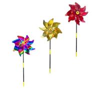 Alasum Mulino a Vento Ottagonale Riflettente 3 Pezzi Girandola da Giardino Effetto Luce per Esterni Strumento di Esilio del Vento per Parchi Frutteti e Balconi