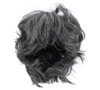 Alasum Parrucca Corta da Uomo Anziano Sintetica Grigia, Soffice e Resistente, Accessorio per Cosplay Halloween, Feste a Tema e Travestimenti, Comoda e Adatta a Tutte le Età