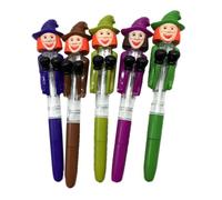 Alasum Penna Luminosa di Halloween a Forma di Zucca e Teschio in Plastica per Scrivere e Disegnare, per Feste in Scuola Colore Casuale Stili multipli