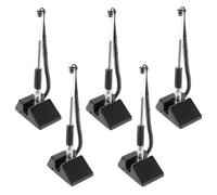 Alasum Penne Gel da Tavolo Nere 0,5 Mm Set 5 Pezzi Base Adesiva e Corda Antifurto Penne di Sicurezza per Ufficio, Banca e Reception Impugnatura in Gomma Ergonomica