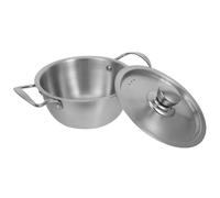 Alasum Pentola per Ramen in Acciaio Inox con Doppio Manico e Coperchio, Facile da Trasportare e Versare, Design alla Cucina Orientale, Adatta per Cucina e Stufati