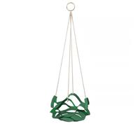 Alasum Planter Hanger in Pelle Pu Verde con Corda e Anello, per Flower Pot e Planters, Interno, Soffitto Alto e Basso, Design Multistrato, per Vasi Sospesi e Piante Succulente